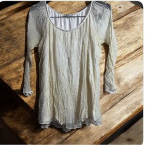 Bellambra Silk  Elegant Cream Women's Sz L Top Made in Italy